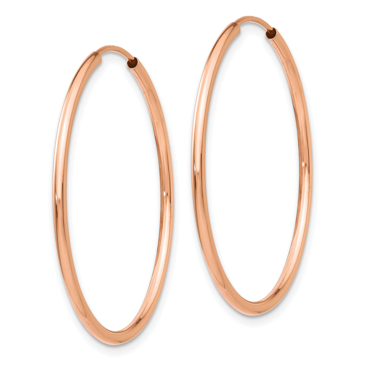 14k Rose Gold 1.50mm Polished Endless Tube Hoop Earrings-TF786