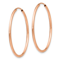 14k Rose Gold 1.50mm Polished Endless Tube Hoop Earrings-TF786