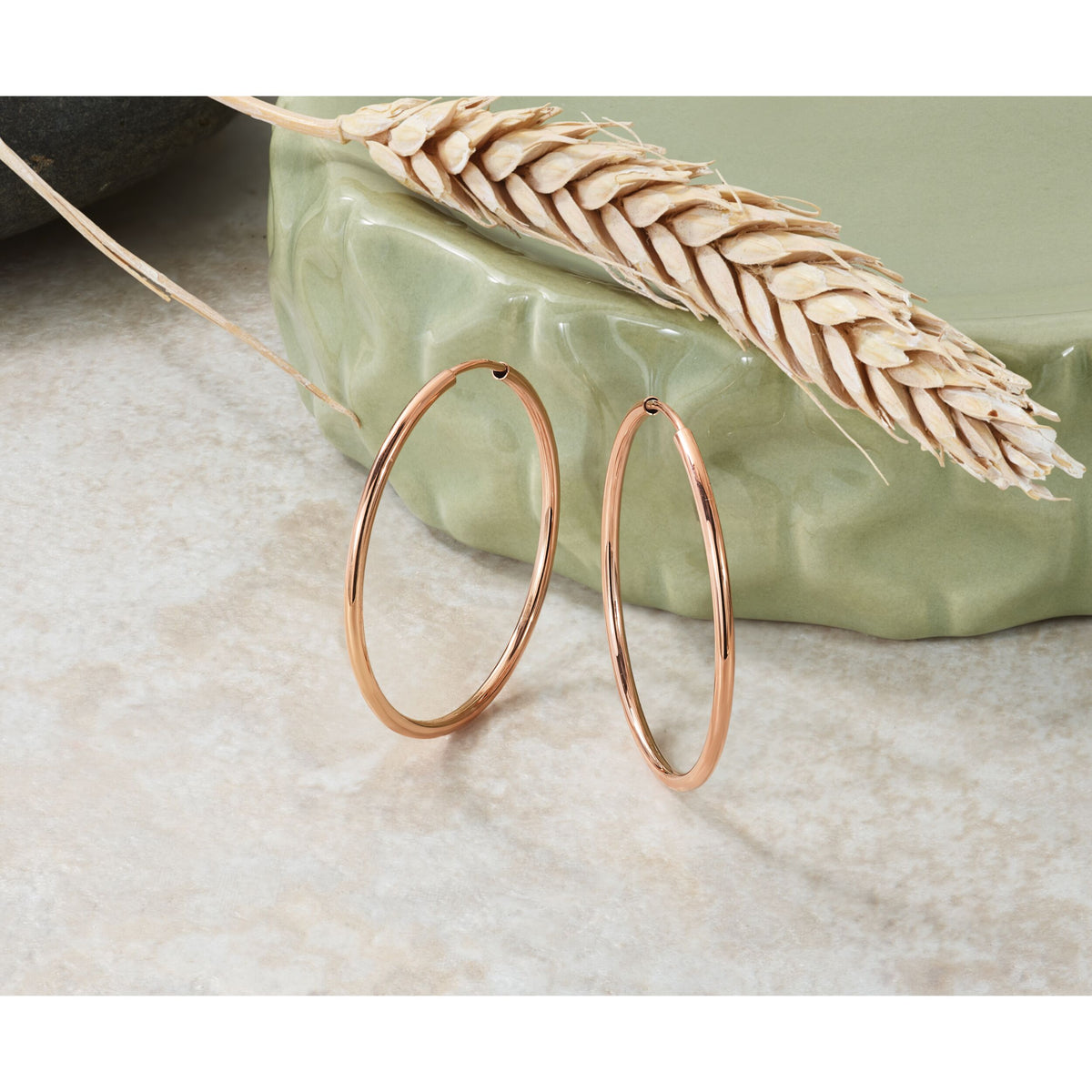 14k Rose Gold 1.50mm Polished Endless Tube Hoop Earrings-TF786