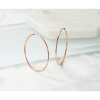 14k Rose Gold 1.50mm Polished Endless Tube Hoop Earrings-TF787
