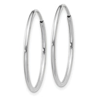14k White Gold 1.20mm Polished Endless Tube Hoop Earrings-TF789