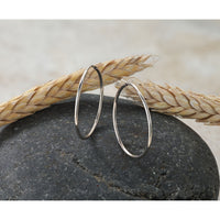 14k White Gold 1.20mm Polished Endless Tube Hoop Earrings-TF789