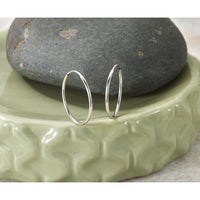 14k White Gold 1.20mm Polished Endless Tube Hoop Earrings-TF790
