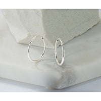 14k White Gold 1.20mm Polished Endless Tube Hoop Earrings-TF791