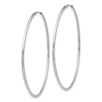 14k White Gold 1.20mm Polished Endless Tube Hoop Earrings-TF793