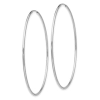 14k White Gold 1.20mm Polished Endless Tube Hoop Earrings-TF796