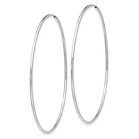 14k White Gold 1.20mm Polished Endless Tube Hoop Earrings-TF797
