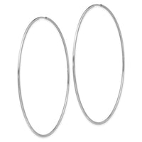 14k White Gold 1.20mm Polished Endless Tube Hoop Earrings-TF799