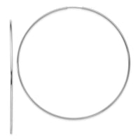 14k White Gold 1.20mm Polished Endless Tube Hoop Earrings-TF799