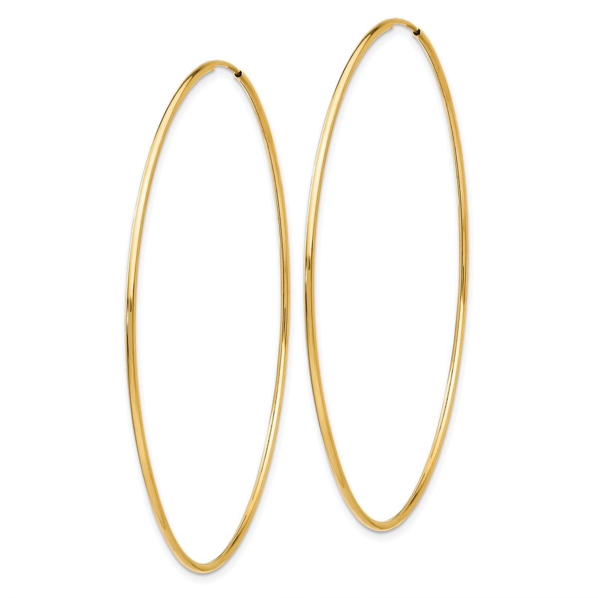 14k 1.20mm Polished Endless Tube Hoop Earrings-TF800