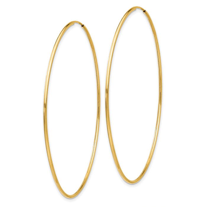 14k 1.20mm Polished Endless Tube Hoop Earrings-TF800