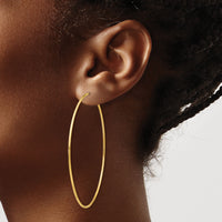 14k 1.20mm Polished Endless Tube Hoop Earrings-TF800