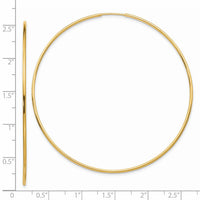 14k 1.20mm Polished Endless Tube Hoop Earrings-TF800