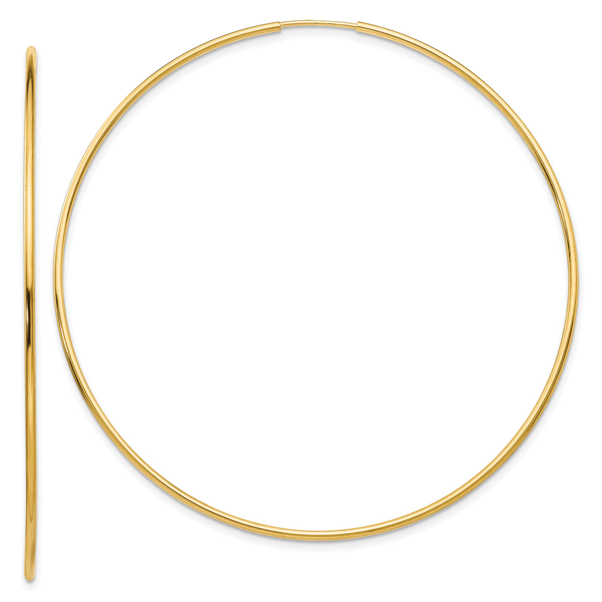 14k 1.20mm Polished Endless Tube Hoop Earrings-TF800
