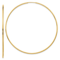 14k 1.20mm Polished Endless Tube Hoop Earrings-TF800