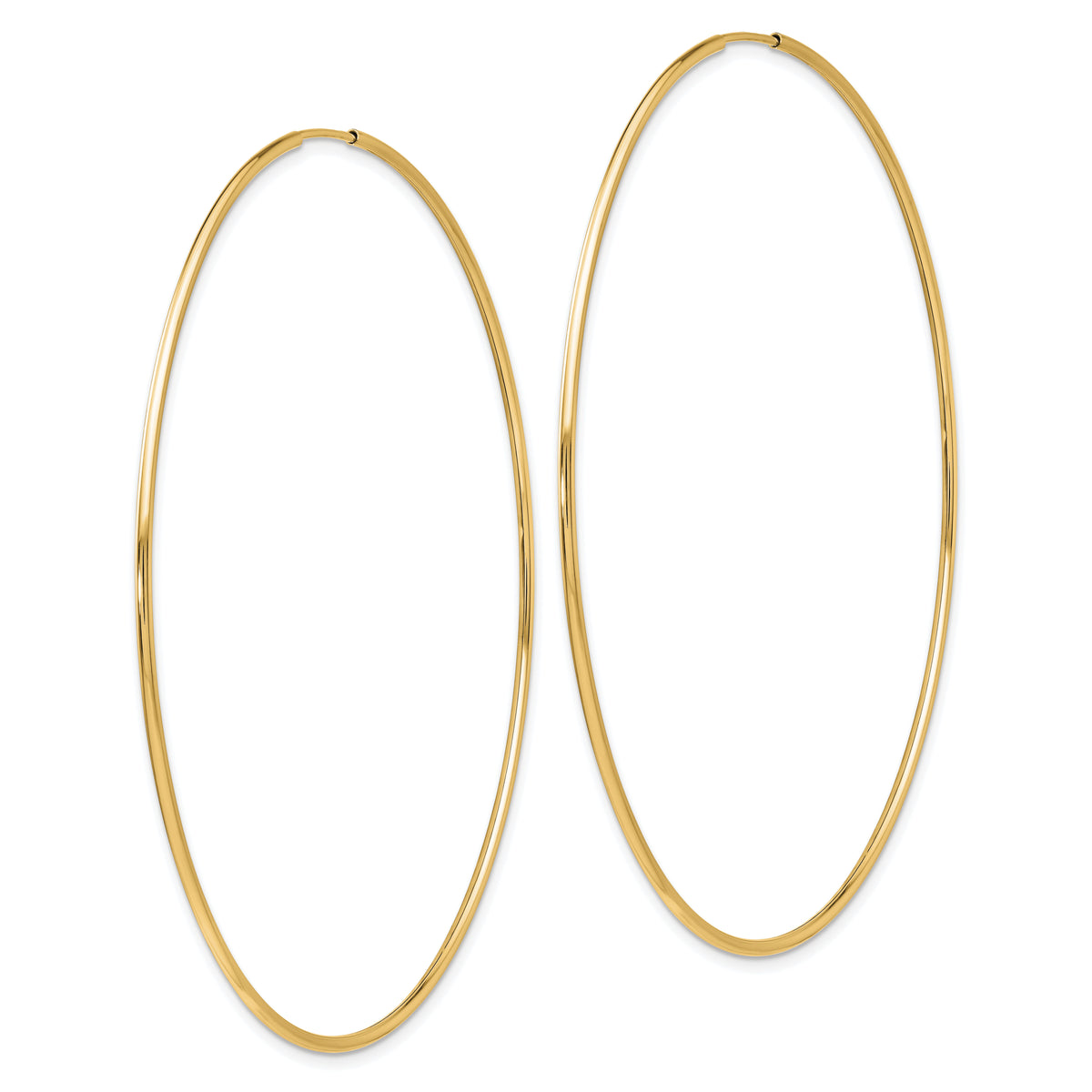 14k 1.20mm Polished Endless Tube Hoop Earrings-TF801