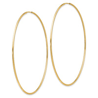14k 1.20mm Polished Endless Tube Hoop Earrings-TF801