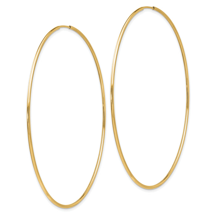 14k 1.20mm Polished Endless Tube Hoop Earrings-TF801