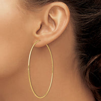 14k 1.20mm Polished Endless Tube Hoop Earrings-TF801