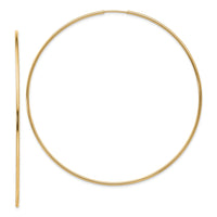 14k 1.20mm Polished Endless Tube Hoop Earrings-TF801