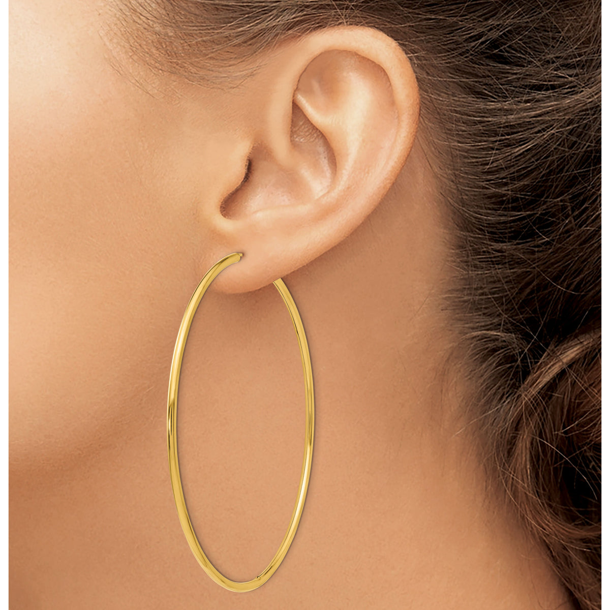 14K 2.00mm Polished Endless Hoop Earrings-TF802