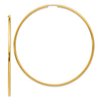 14K 2.00mm Polished Endless Hoop Earrings-TF802