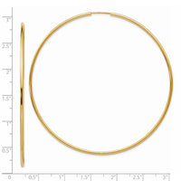 14K 1.20mm Polished Endless Hoop Earrings-TF803