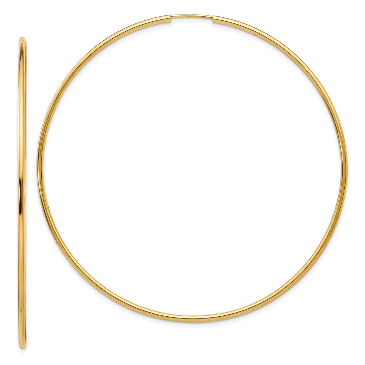 14K 1.20mm Polished Endless Hoop Earrings-TF803