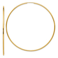 14K 1.20mm Polished Endless Hoop Earrings-TF803