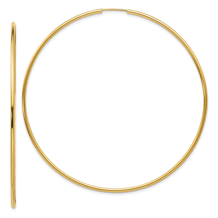 14K 1.20mm Polished Endless Hoop Earrings-TF803