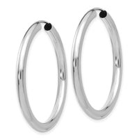 14k White Gold 3.00mm Polished Endless Tube Hoop Earrings-TF804