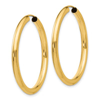 14k 3.00mm Polished Endless Tube Hoop Earrings-TF809