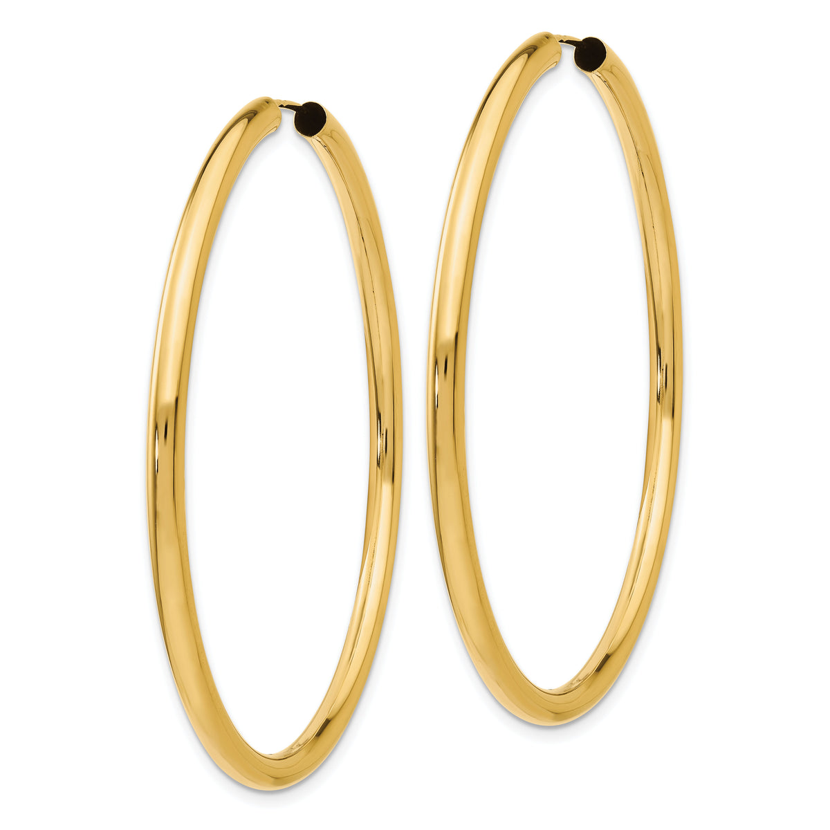 14k 3.00mm Polished Endless Tube Hoop Earrings-TF811