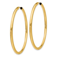 14k 3.00mm Polished Endless Tube Hoop Earrings-TF811