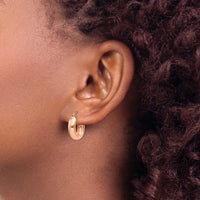 14k Rose Gold Polished Small Hoop Earrings-TF968