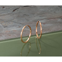 14k Rose Gold 1.60mm D/C Square Tube Endless Hoop Earrings-TF996R