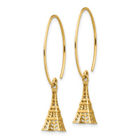14K Eiffel Tower Dangle Earrings-TH1003