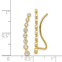 14K CZ Ear Climber Earrings-TH1010