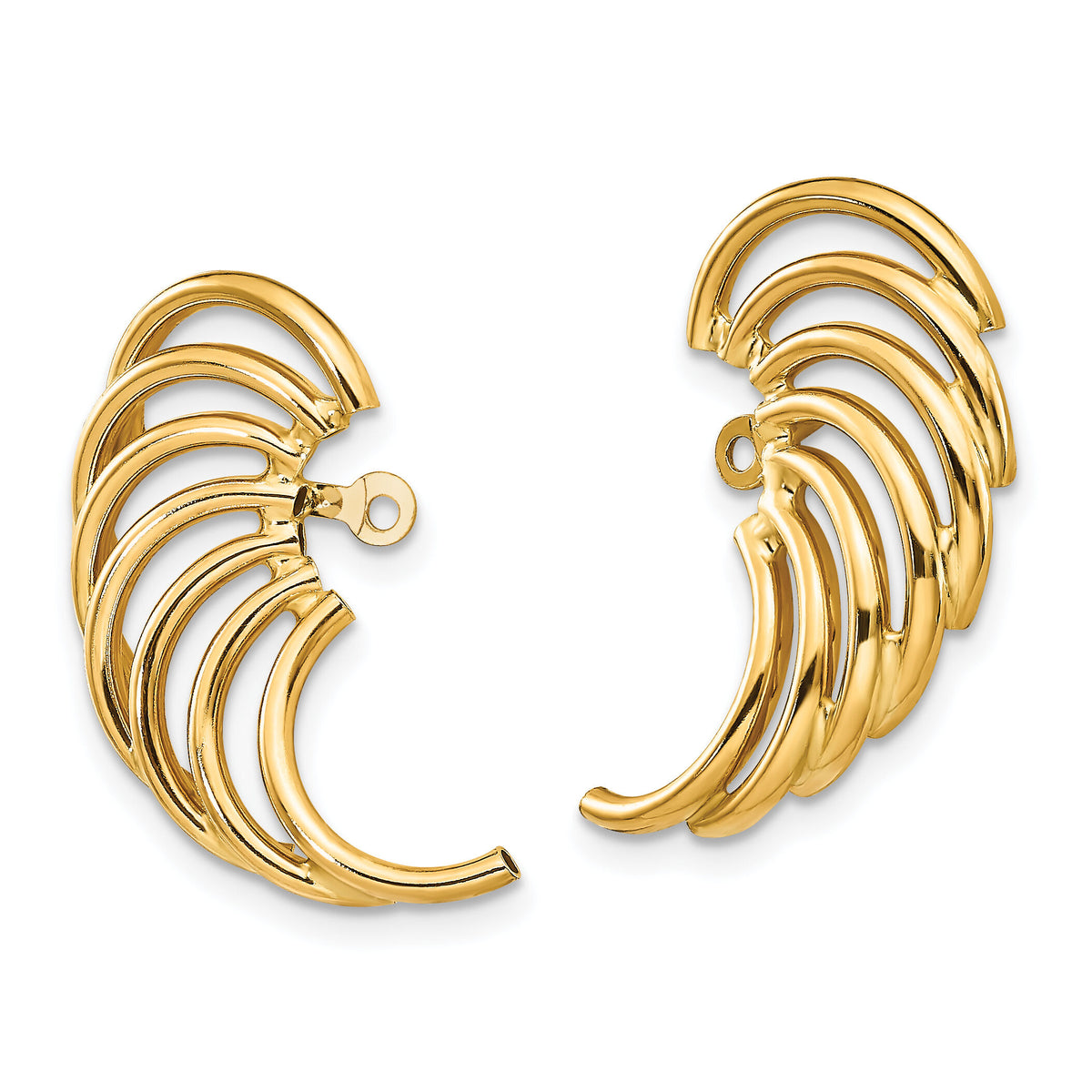 14k Polished Swirl Shaped Earring Jackets-TH221
