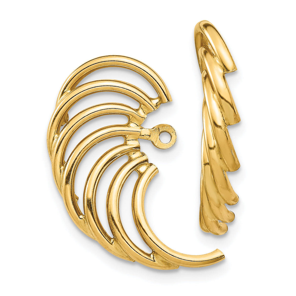 14k Polished Swirl Shaped Earring Jackets-TH221