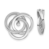 14K White Gold Polished Love Knot Earring Jackets-TH223W