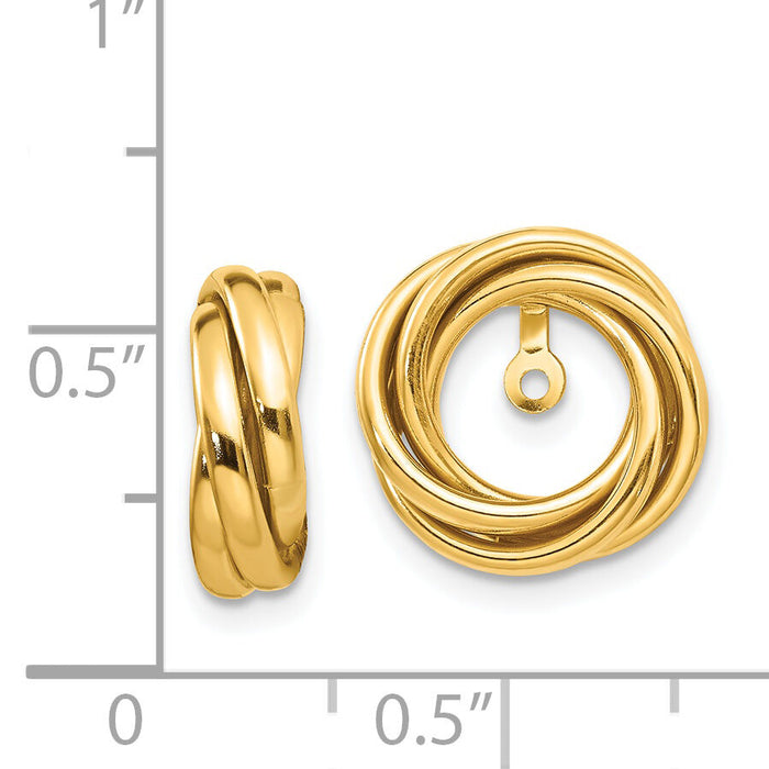 14k Polished Love Knot Earring Jackets-TH225