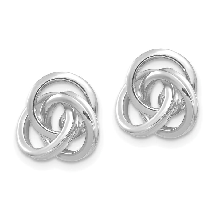 14K White Gold Polished Love Knot Earring Jackets-TH227W