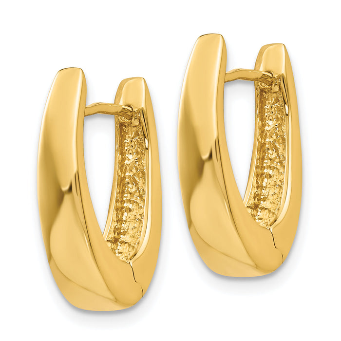 14k Polished Hinged Hoop Earrings-TH253