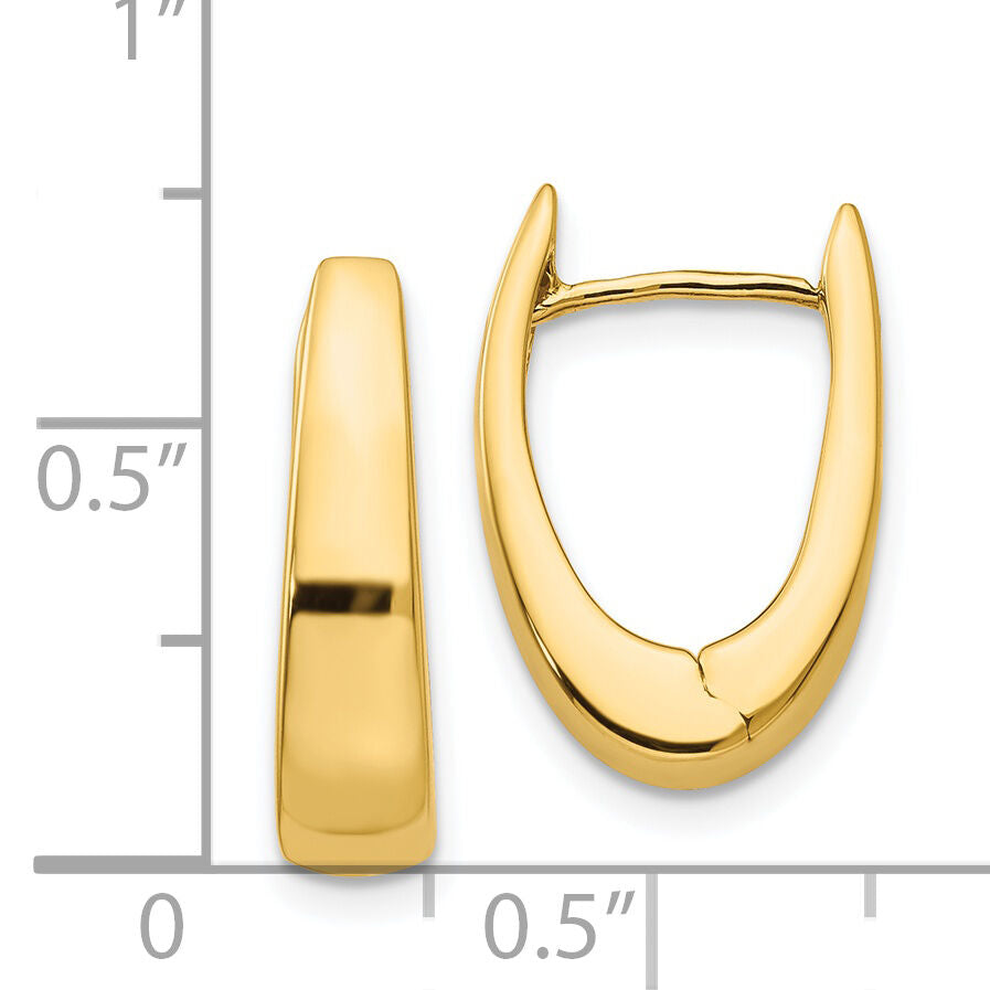 14k Polished Hinged Hoop Earrings-TH253