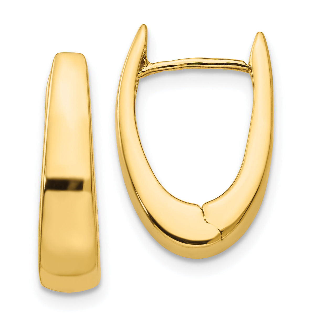 14k Polished Hinged Hoop Earrings-TH253