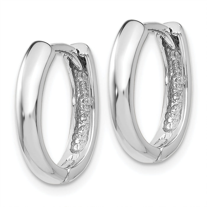 14k White Gold Hinged Hoop Earrings-TH266