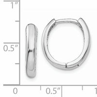 14k White Gold Hinged Hoop Earrings-TH266