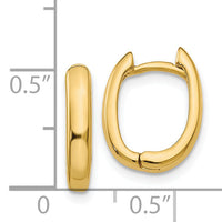 14k Oval Hinged Hoop Earrings-TH268