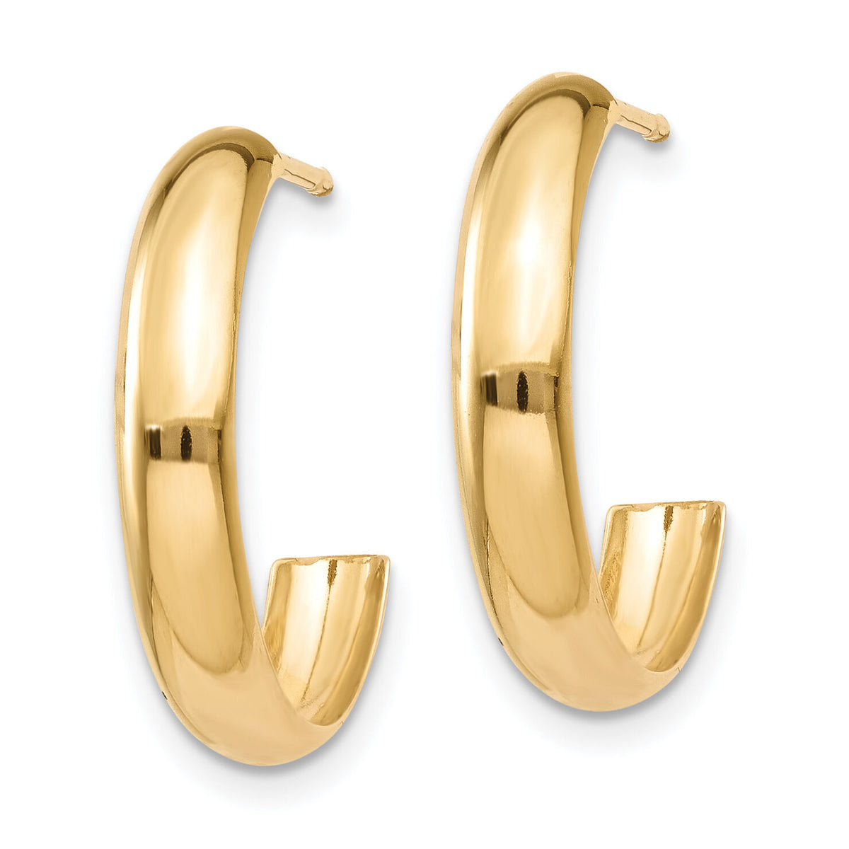 14k Polished 3.5mm J-Hoop Earrings-TH336